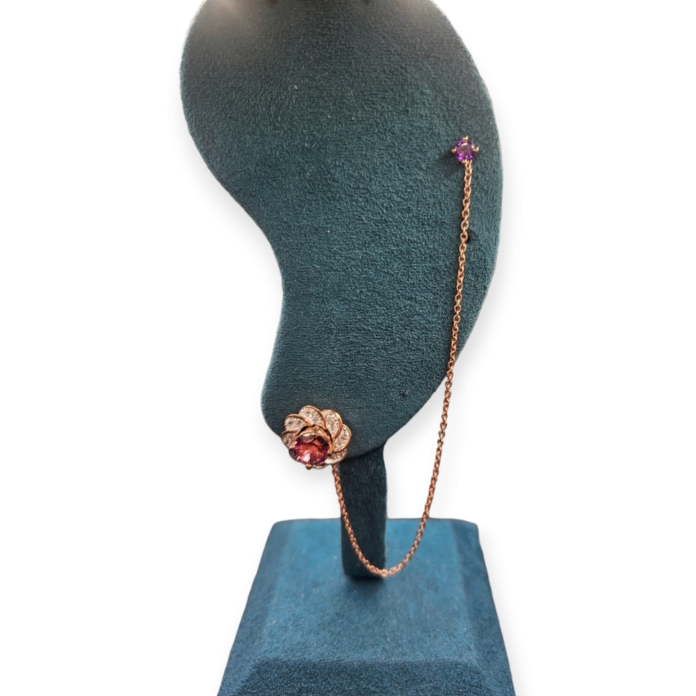 Tourmaline, Zircon, and Amethyst Earrings
